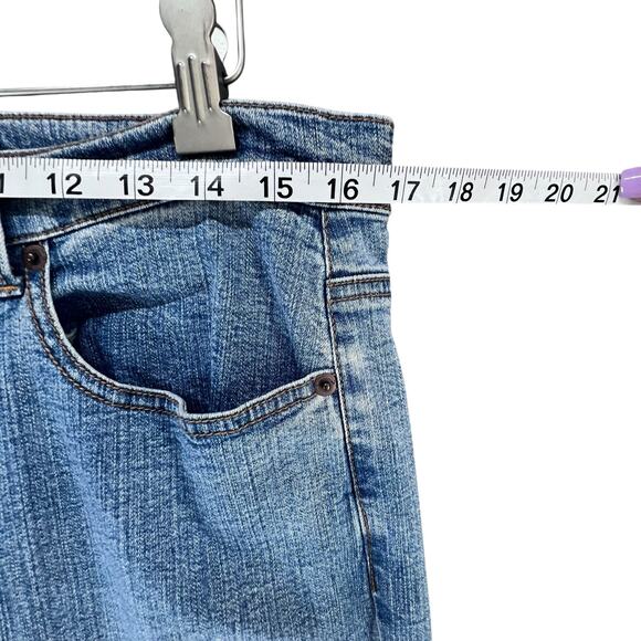 Venezia Jeans Womens 14 Blue Floral Embroidery Straight High Rise Boho Cottage - Picture 6 of 12